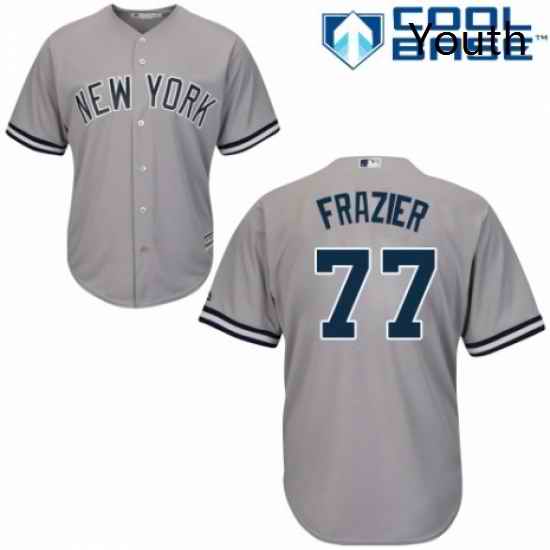Youth Majestic New York Yankees 77 Clint Frazier Authentic Grey Road MLB Jersey